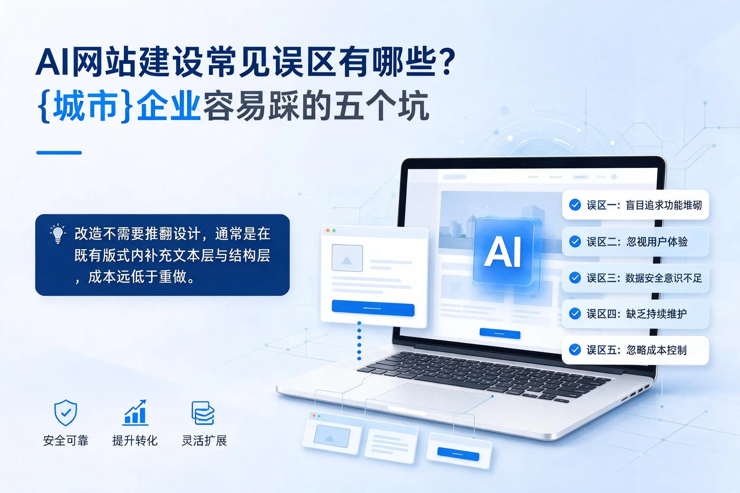 AI网站建设常见误区有哪些？鄂州企业容易踩的五个坑