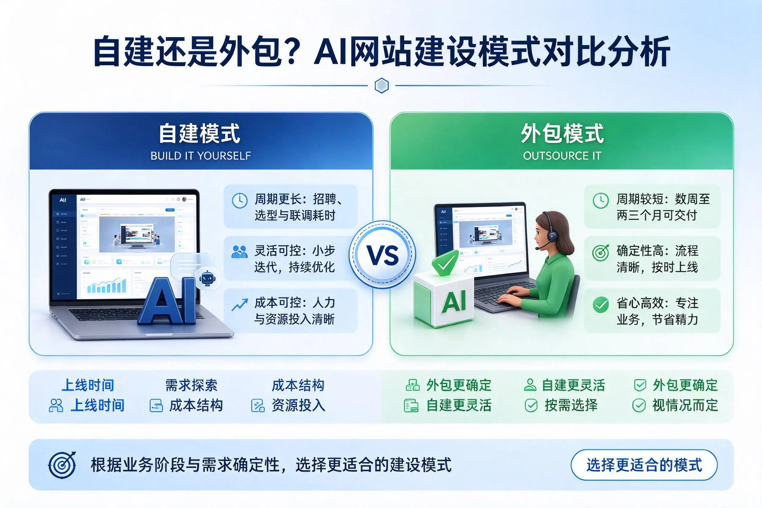 自建还是外包？鄂州AI网站建设模式对比分析