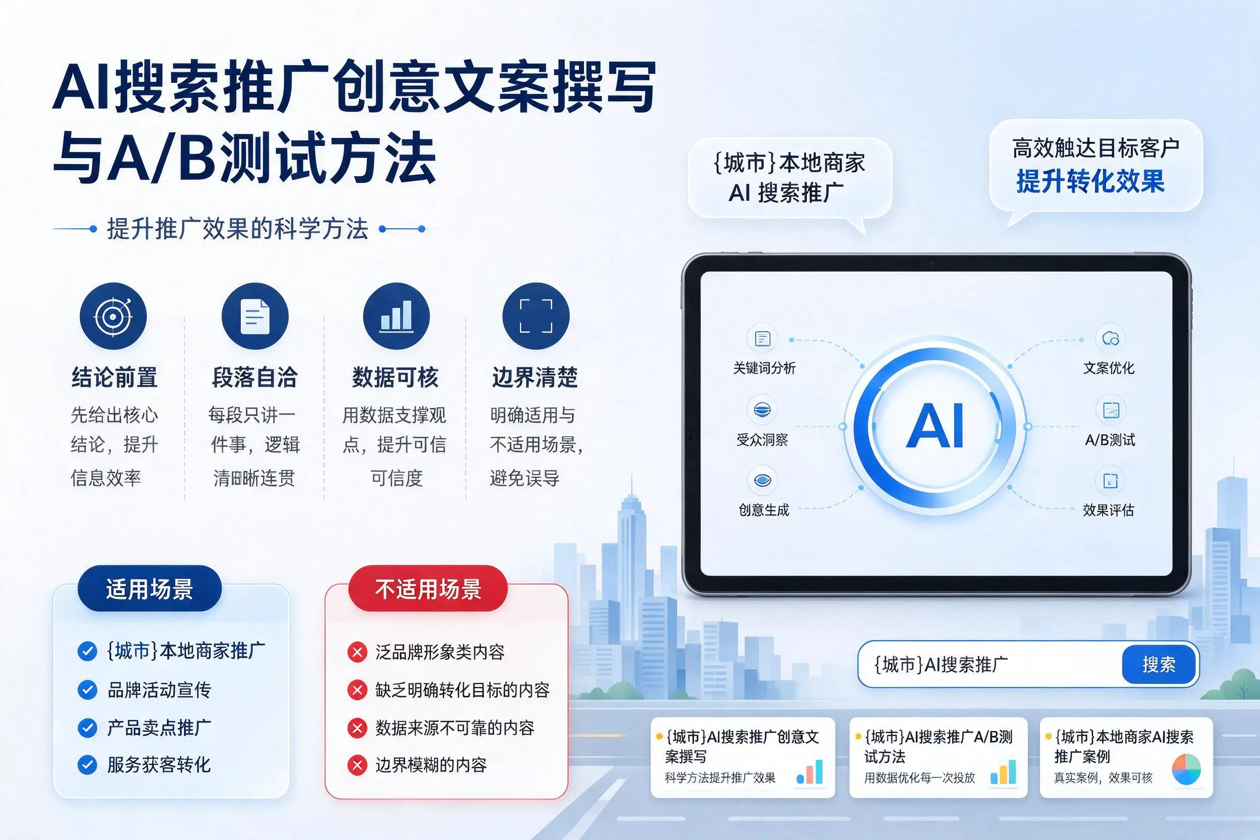 鄂州AI搜索推广创意文案撰写与A/B测试方法